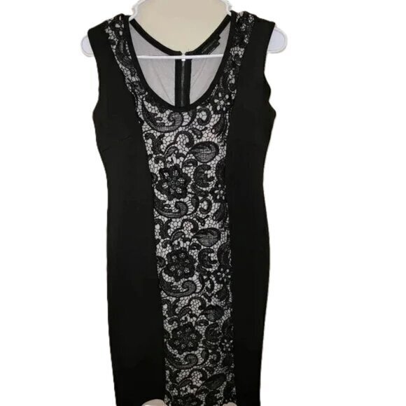BCBG MAXAZRIA Size Small‎ Black Dress With Lace -H040 - Picture 1 of 13